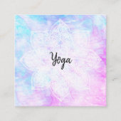 *~*のヨガの治療師のレースの白い曼荼羅のマゼンタの紫色 スクエア名刺 (正面)