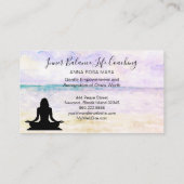 *~*のヨガの海の日没の黙想の生命コーチ 名刺 (裏面)