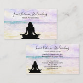 *~*のヨガの海の日没の黙想の生命コーチ 名刺 (正面/裏面)