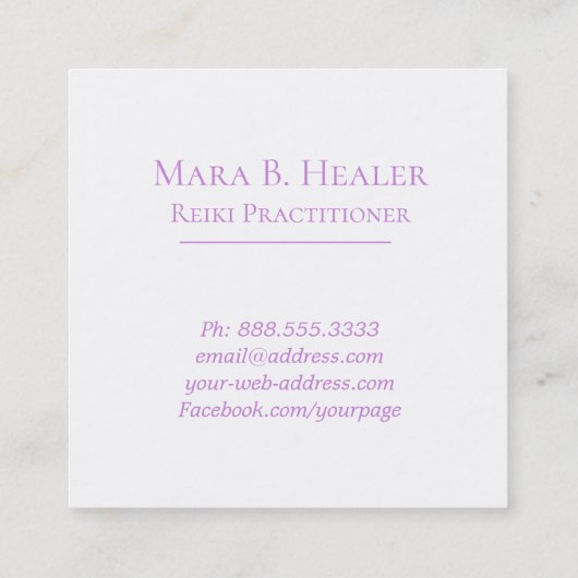 *~*のヨガの生命霊気の神聖な幾何学の花 スクエア名刺 (裏面)