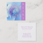 *~*のヨガの生命霊気の神聖な幾何学の花 スクエア名刺 (正面/裏面)