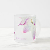 *~*のライトによって満たされるはす霊気のヨガのマッサージのナマステ フロストグラスマグカップ (正面右)