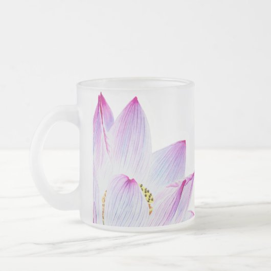 *~*のライトによって満たされるナマステのはす霊気のヨガのマッサージ フロストグラスマグカップ (左)