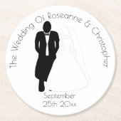 のラウンド結婚紙コースター新郎新婦 ラウンドペーパーコースター (正面)