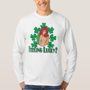 のラッキー感じなアイルランド人の娘シャムロックのアイルランド人の娘 Tシャツ