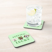 のラッキー感じSt patricks dayドッグ顔 コースター (右側)