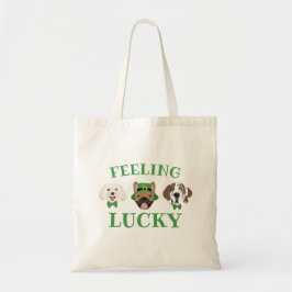 のラッキー感じSt patricks dayドッグ顔 トートバッグ