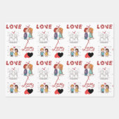 のラッパーソナライズされたプ結婚紙は贈り物を設定する。 ラッピングペーパーシート (正面)