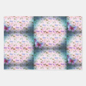 のラッ結婚ピング紙はギフトとシャワー用に設定。 ラッピングペーパーシート (正面2)