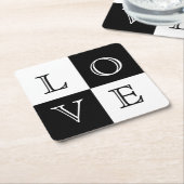 のラブ結婚紙コースターセット スクエアペーパーコースター (アングル)