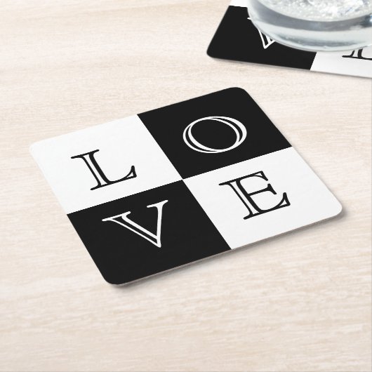 のラブ結婚紙コースターセット スクエアペーパーコースター (アングル)