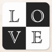 のラブ結婚紙コースターセット スクエアペーパーコースター (正面)