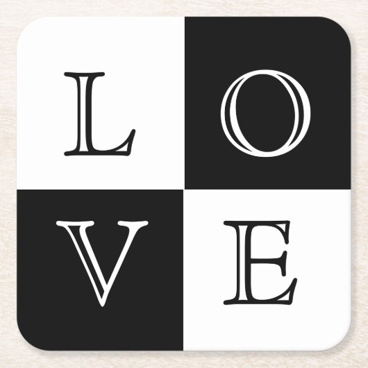 のラブ結婚紙コースターセット スクエアペーパーコースター (正面)