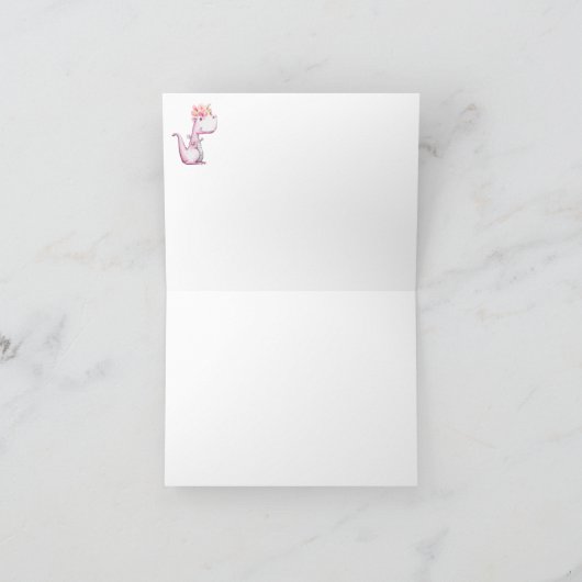 *~*のラベンダーのドラゴンの女の赤ちゃんのシャワーは感謝していしています サンキューカード (内部)