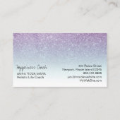 *~*のラベンダーの水の白くグラデーションな勾配のグリッター 名刺 (裏面)