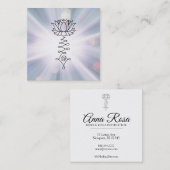 *~*のラベンダーの青は治療の霊気エネルギーはすを放射します スクエア名刺 (正面/裏面)