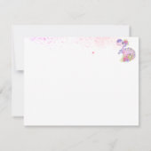 *~*のラベンダーの黄色のドラゴンの女の赤ちゃんのベビーシャワー サンキューカード (裏面)