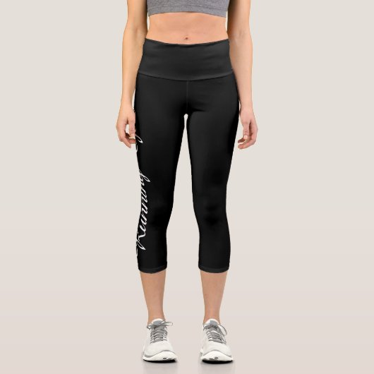のランニング女の子ハイウェイストキャプリス カプリレギンス (正面)