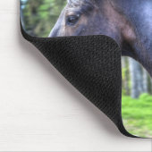 のランニング黒いサラブレッドPercheron Horse写真 マウスパッド (コーナー)