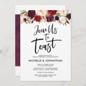 のリハーサルのディナー結婚招待状、トーストに参加 招待状 (正面/裏面)