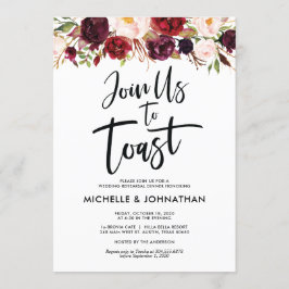 のリハーサルのディナー結婚招待状、トーストに参加 招待状