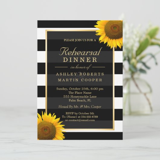 のリハ結婚ーサルディナーひまわりエレガントの装飾 招待状 (スタンド正面)