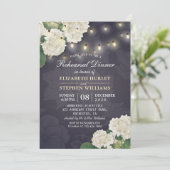 のリハ結婚ーサルディナーアジサイのストリングライト 招待状 (スタンド正面)