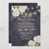 のリハ結婚ーサルディナーアジサイのストリングライト 招待状 (正面/裏面)