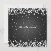 のリハ結婚ーサルディナーウィンタースパークルブラック 招待状 (裏面)