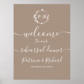 のリハ結婚ーサルディナーウェルカムサイン ポスター (正面)