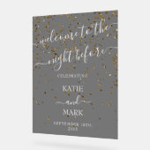 のリハ結婚ーサルディナーウェルカムブラックフロステッド アクリルサイン (傾斜)