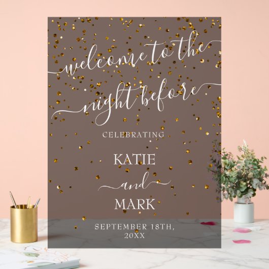 のリハ結婚ーサルディナーウェルカムブラックフロステッド アクリルサイン (ウェディング)