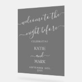 のリハ結婚ーサルディナーウェルカムブラックフロステッド アクリルサイン (傾斜)