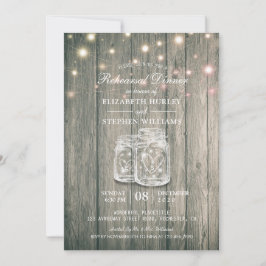 のリハ結婚ーサルディナーウッドジャースストリングライト 招待状