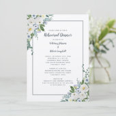 のリハ結婚ーサルディナーエレガントフローラシック灰色 招待状 (スタンド正面)