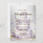 のリハ結婚ーサルディナーケーキラベンダーフローラ 招待状 (正面)