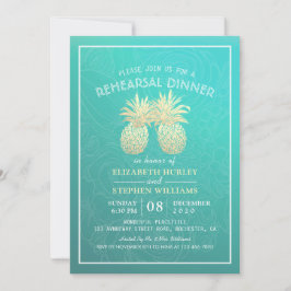 のリハ結婚ーサルディナーゴールデンパイナップルカップル 招待状