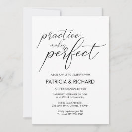 のリハ結婚ーサルディナーシックブラック&ホワイト 招待状