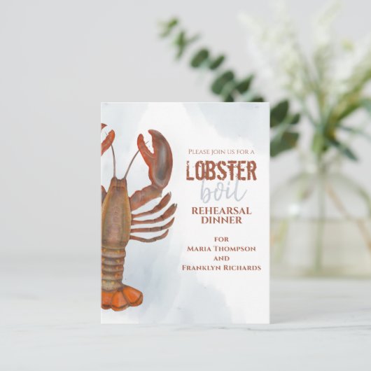 のリハ結婚ーサルディナーシンプルロブスター沸騰 ポストカード (スタンド正面)