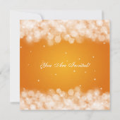 のリハ結婚ーサルディナーパーティースパークルオレンジ 招待状 (裏面)