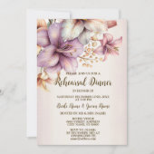 のリハ結婚ーサルディナーパーティーボホピンク 招待状 (正面)