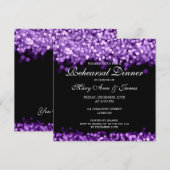 のリハ結婚ーサルディナーパープルライト 招待状 (正面/裏面)