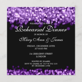 のリハ結婚ーサルディナーパープルライト 招待状