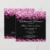 のリハ結婚ーサルディナーピンクライト 招待状 (正面/裏面)