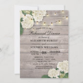 のリハ結婚ーサルディナーフラワーストリングライトウッド 招待状 (正面)