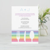 のリハ結婚ーサルディナーレインボーカトラリー招待状 招待状 (スタンド正面)