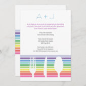 のリハ結婚ーサルディナーレインボーカトラリー招待状 招待状 (正面/裏面)