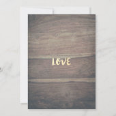 のリハ結婚ーサルディナーレースひまわりウッドライト 招待状 (裏面)