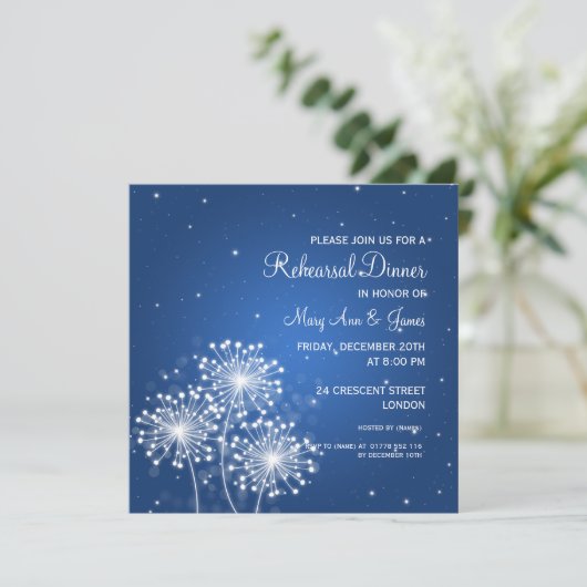 のリハ結婚ーサルディナー夏の輝くサファイア 招待状 (スタンド正面)