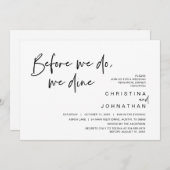 のリハ結婚ーサルディナー、前に私たちは食事をする 招待状 (正面/裏面)